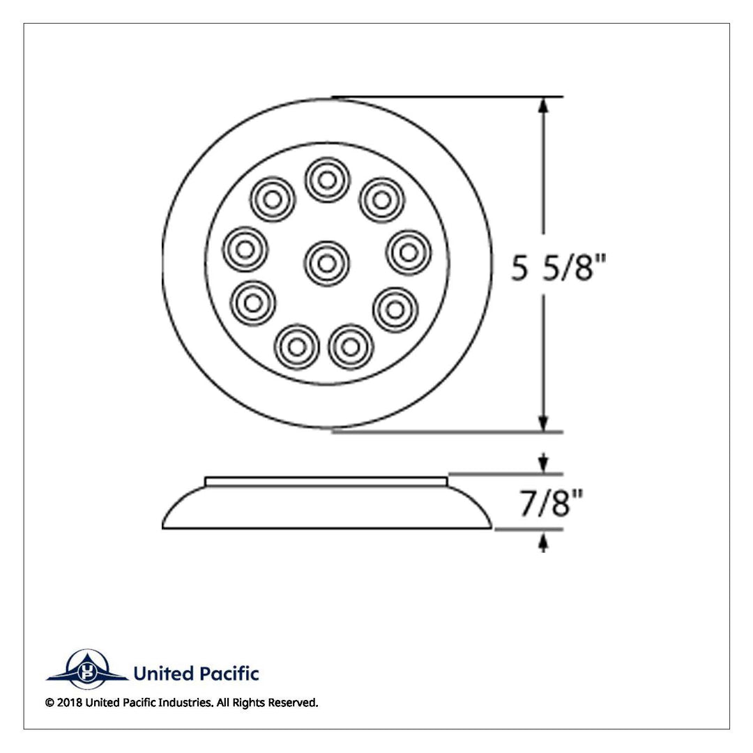 10 LED 4" Round Light With Bezel (Stop, Turn &amp; Tail) - Red LED/Red Lens