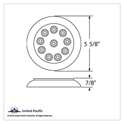 10 LED 4" Round Light With Bezel (Stop, Turn & Tail) - Red LED/Red Lens