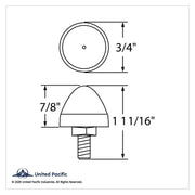 LED Bullet License Plate Fastener - White (2-Pack)