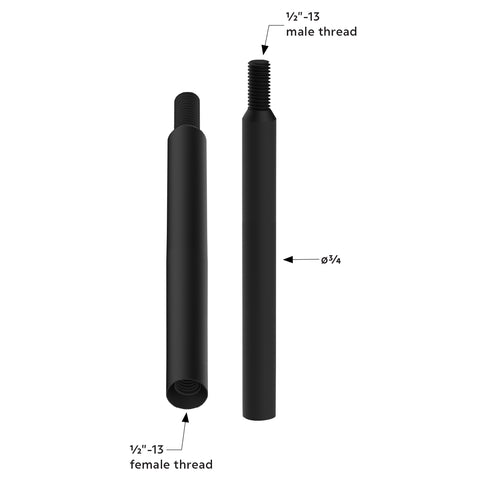 9" Shifter Shaft Extension - Matte Black