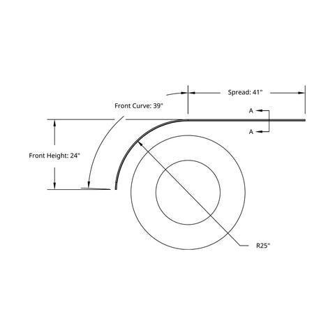 80" 430 Stainless Steel (18ga) Half Fender - SR Series (Pair)