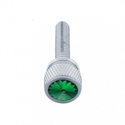 1-3/16" Long M6-1.0 Dash Screw With Crystal For Kenworth - Green Crystal(12-Pack)