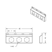 Stainless Top Mud Flap Plate With Three 4" Lights & Bezel - Red Lens (Each)