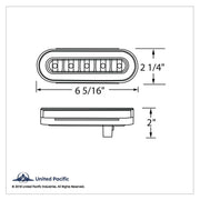 22 LED 6" Oval GloLight Kit With Divider Bar Inner Design (Stop, Turn & Tail) - Red LED/Red Insert (Each)