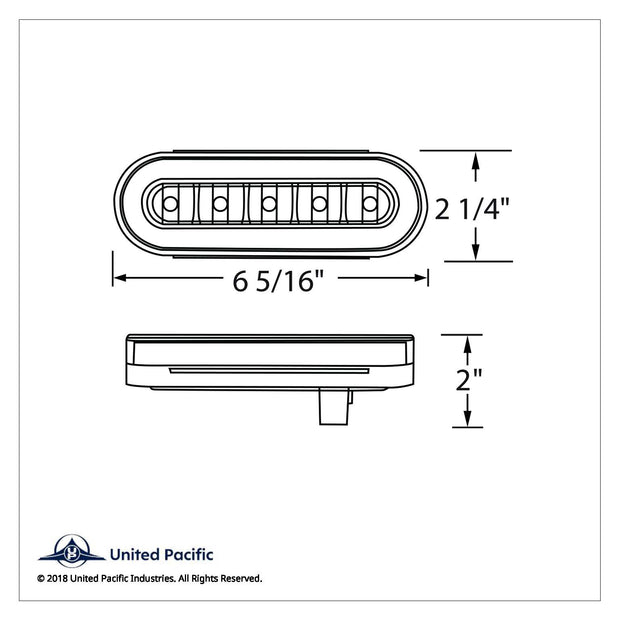 22 LED 6" Oval GloLight Kit With Divider Bar Inner Design (Stop, Turn & Tail) - Red LED/Red Insert (Each)