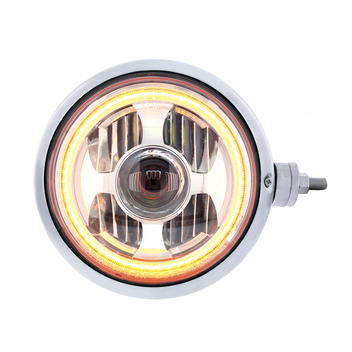SS Guide 682-C Style Headlight Assembly W/LED Headlight &amp; Dual Color Position Light - R/H (Horizontal Mount)