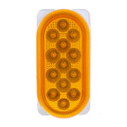 26 LED Dual Function Reflector Double Face Oval Light With SS Bracket - Amber & Red LED/Amber & Red Lens