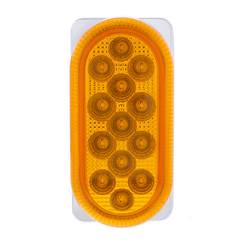 26 LED Dual Function Reflector Double Face Oval Light With SS Bracket - Amber & Red LED/Amber & Red Lens