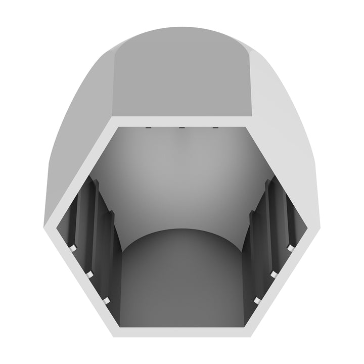 1-1/2" X 2-3/4" Chrome Plastic Bullet Nut Covers - Push-On (20-Pack)