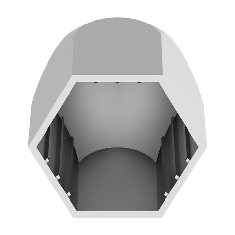 1-1/2" X 2-3/4" Chrome Plastic Bullet Nut Covers - Push-On (20-Pack)