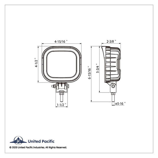 9 High Power LED Square Work Light - Flood Light