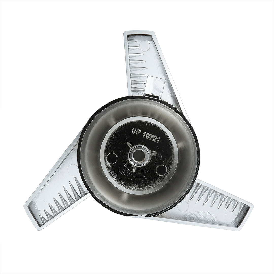 Chrome Plastic 3 Bar Right Swing Hubcap Spinner Only