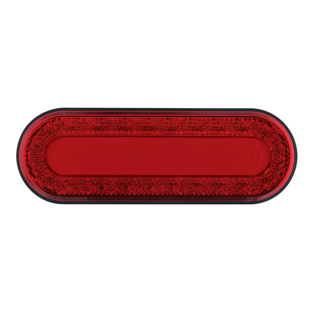 24 LED 6" Oval Mirage Light (Stop, Turn & Tail) - Red LED/Red Lens