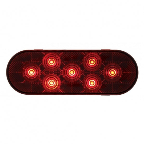 7 LED Oval Light Kit (Stop, Turn &amp; Tail) - Red LED/Red Lens