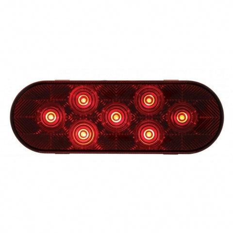 7 LED Oval Light Kit (Stop, Turn & Tail) - Red LED/Red Lens