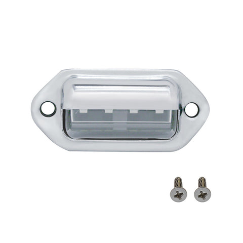 4 White LED Chrome License Plate Light/Utility Light