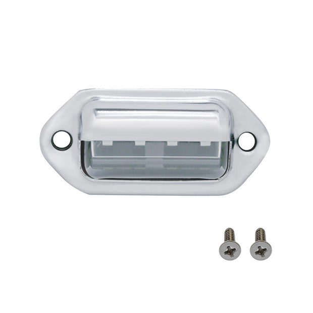 4 White LED Chrome License Plate Light/Utility Light