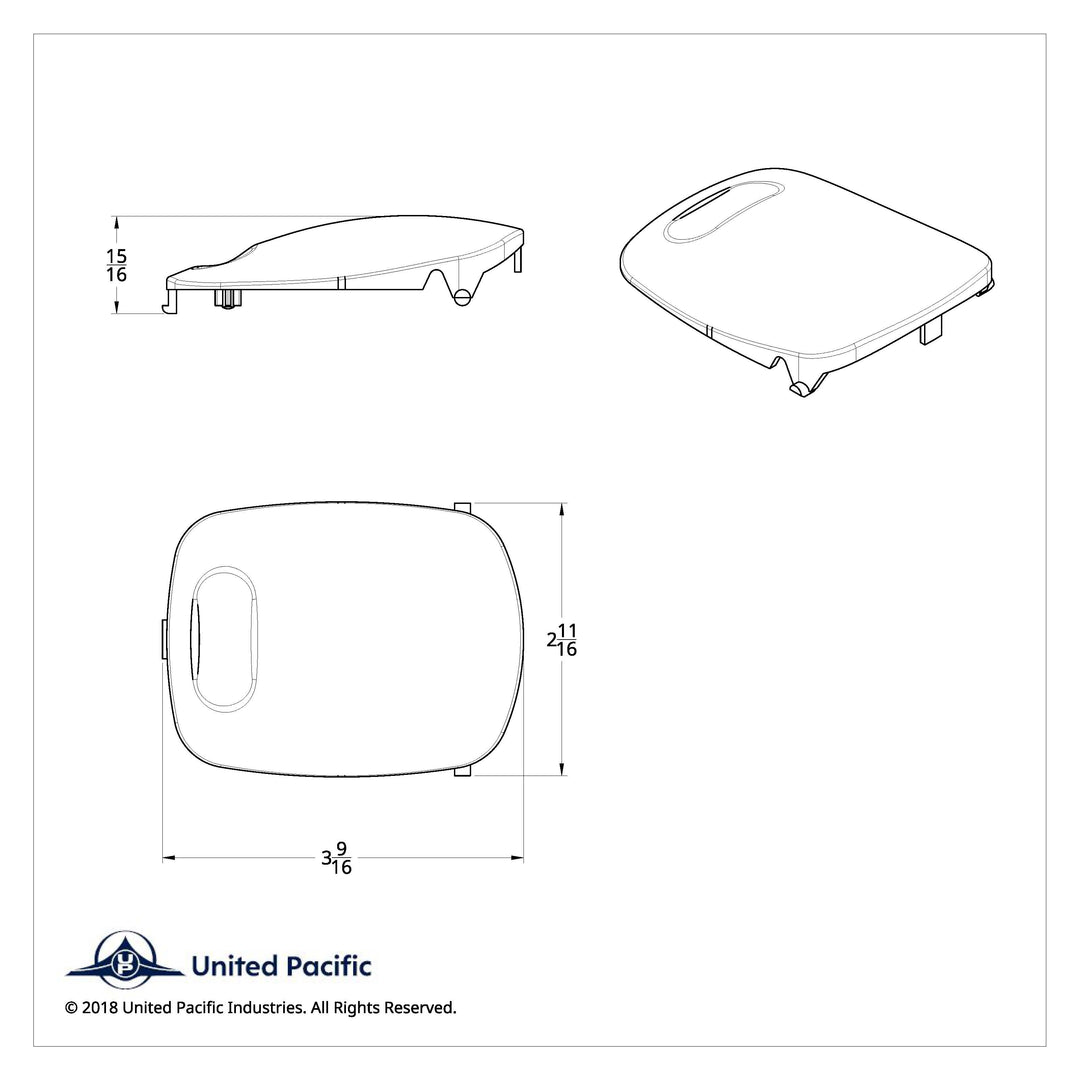Rectangular Dome Light Lens For 2006+ Peterbilt - Blue