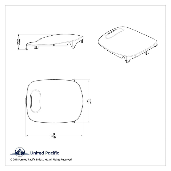 Rectangular Dome Light Lens For 2006+ Peterbilt - Blue