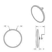 8-1/2" 430 Stainless Steel Heated 320R Convex Mirror - Centered Mounting Stud