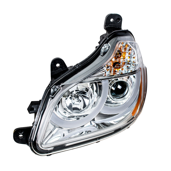 Chrome Projection Headlight With LED Position Light For 2013-2021 Kenworth T680 - Driver