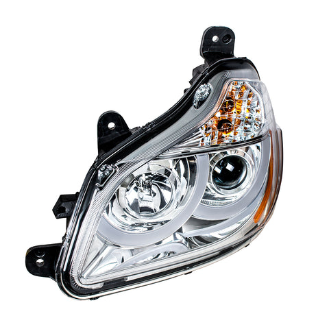 Chrome Projection Headlight With LED Position Light For 2013-2021 Kenworth T680 - Driver