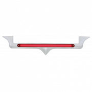 Chrome Hood Emblem Trim With 24 LED GloLight Bar For Kenworth - Red LED/Red Lens