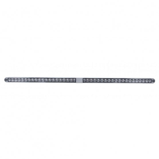 Dual 14 LED 12" Reflector Light Bars With Bezel - Amber LED/Clear Lens