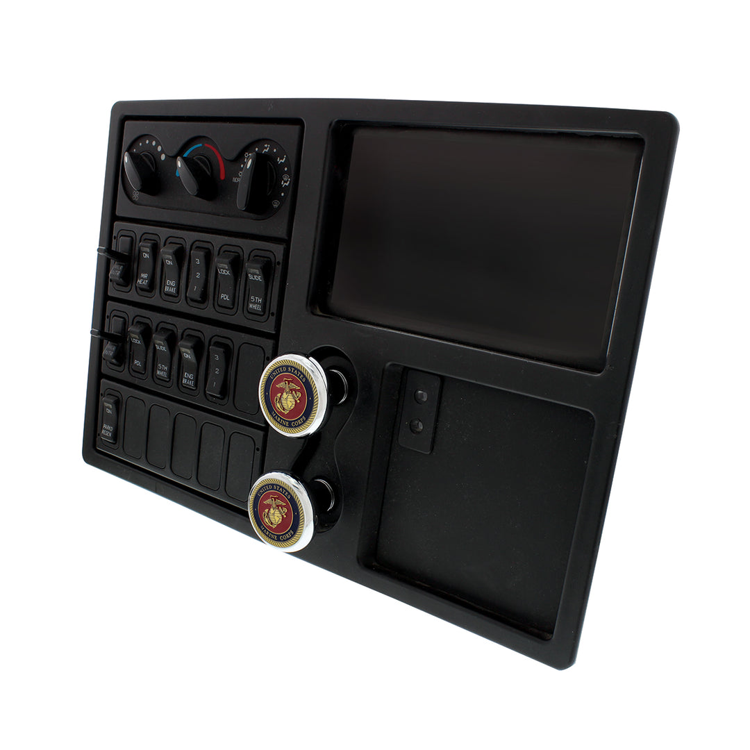 Deluxe Military Medallion Air Valve Knobs - Marine
