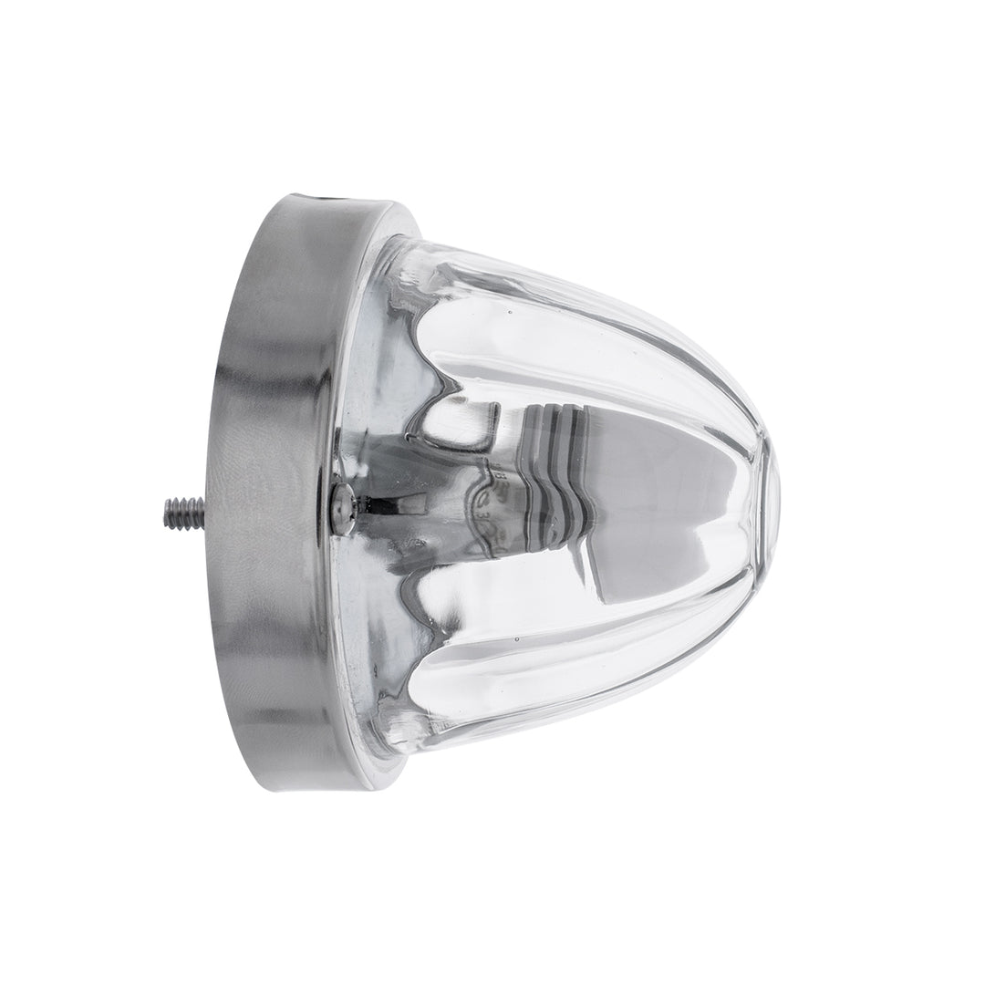 Dual Function Clear Glass Watermelon Flush Mount Kit With LED Bulb - Red