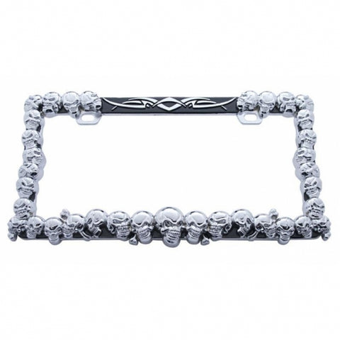 Skull License Plate Frame - Chrome
