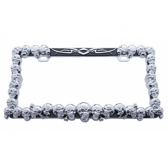 Skull License Plate Frame - Chrome