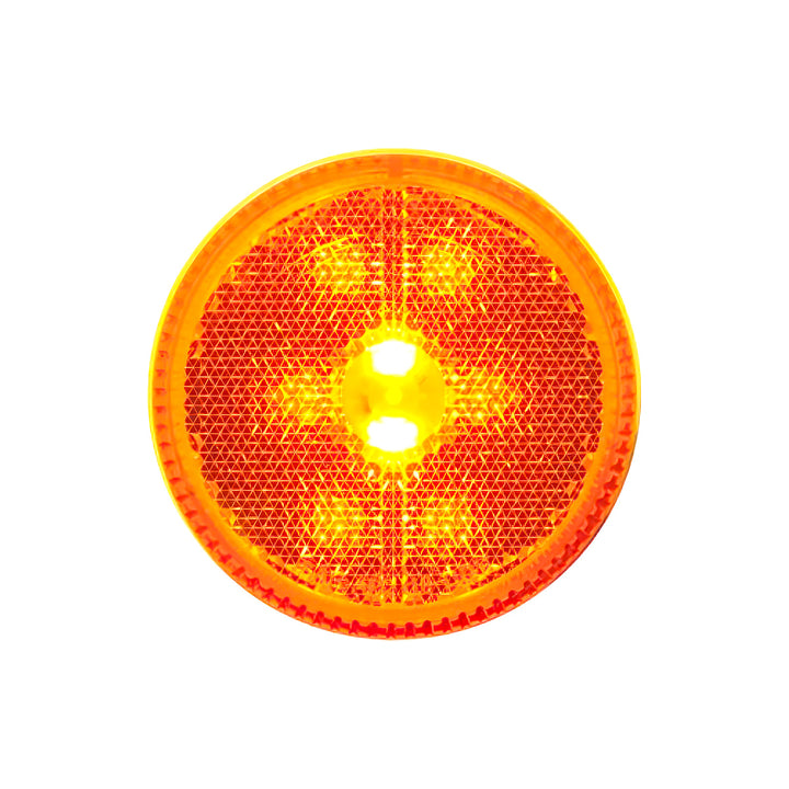 8 LED 2-1/2" Round Reflectorize Light Kit (Clearance/Marker) - Amber LED/Amber Lens
