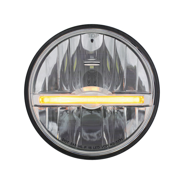 ULTRALIT - 9 LED 5-3/4" LED Headlight With Amber LED Position Light Bar