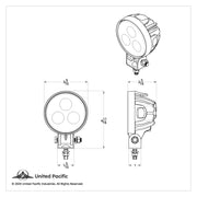 3 High Power LED Round Compact Work Light