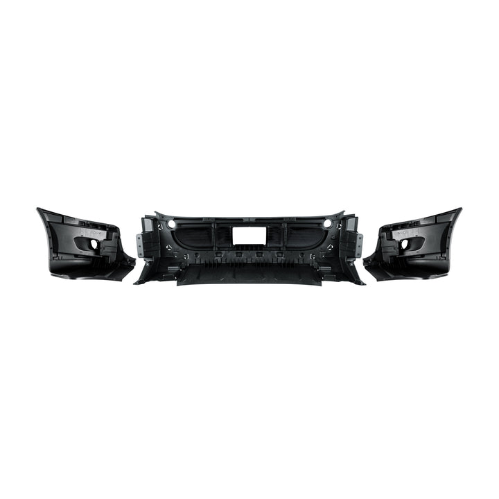 Complete 3-Piece Front Bumper Set With Fog Light Hole For 2008-2017 Freightliner Cascadia
