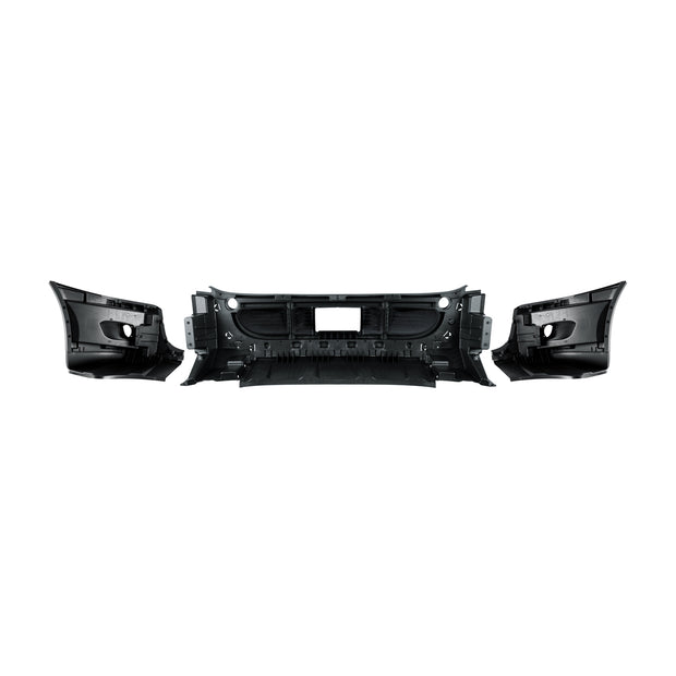 Complete 3-Piece Front Bumper Set With Fog Light Hole For 2008-2017 Freightliner Cascadia