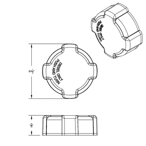 Chrome Plastic Fuel Cap Cover For Freightliner - Non-Locking
