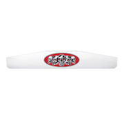 4" X 24" Chrome Bottom Mud Flap Weight With Oval Red Skull Emblem