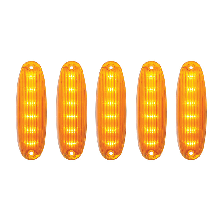 6 Amber LED Cab Lights For 2008-2017 Freightliner Cascadia - Amber Lens (5-Pack)