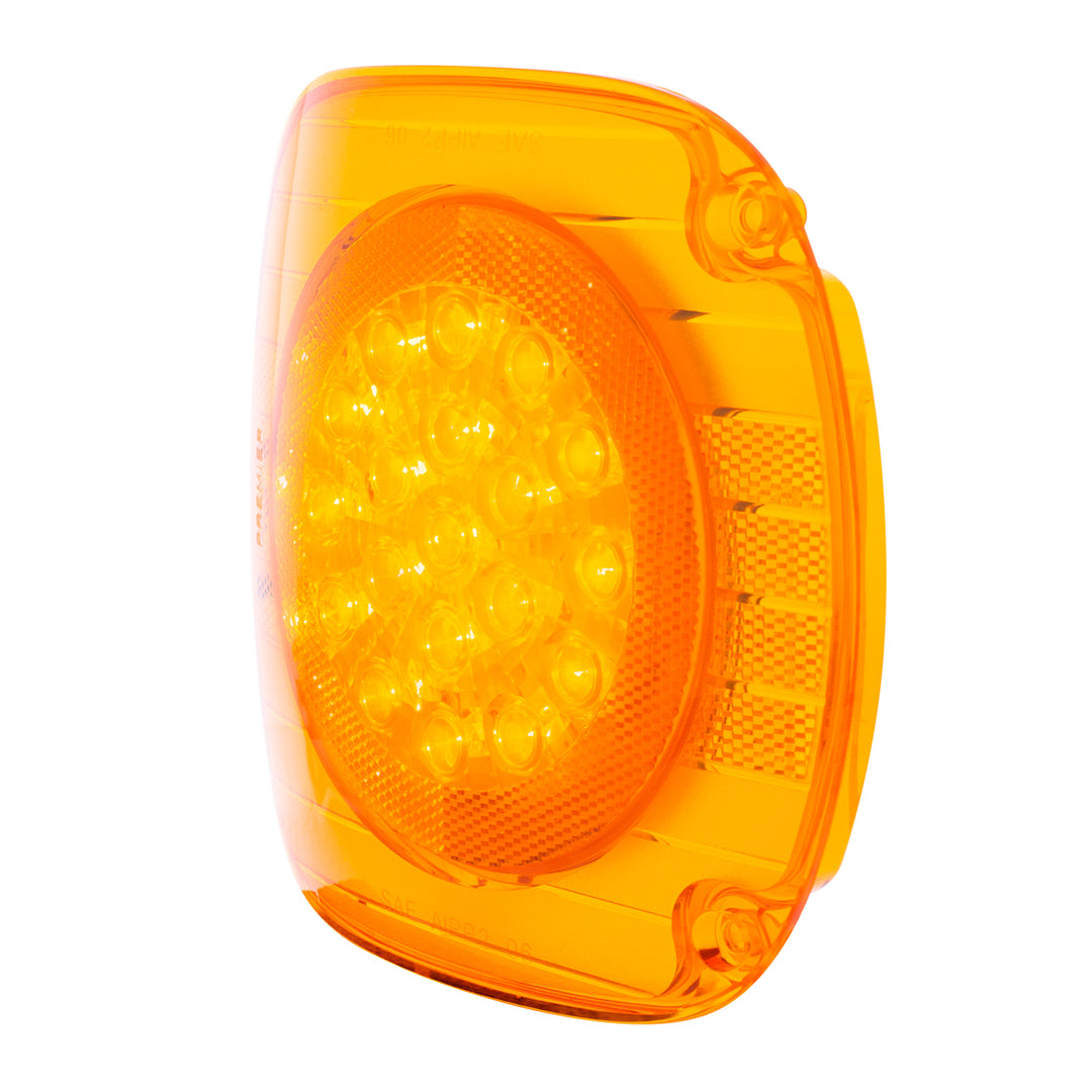 22 LED Turn Signal Light For 1996-2010 Freightliner Century - Amber LED/Amber Lens