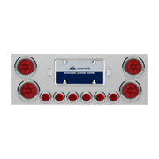 SS Rear Center Panel With 4X Red LED 4" Light & 6X Red LED 2" Light & Bezel -Red Lens -Comp. Series