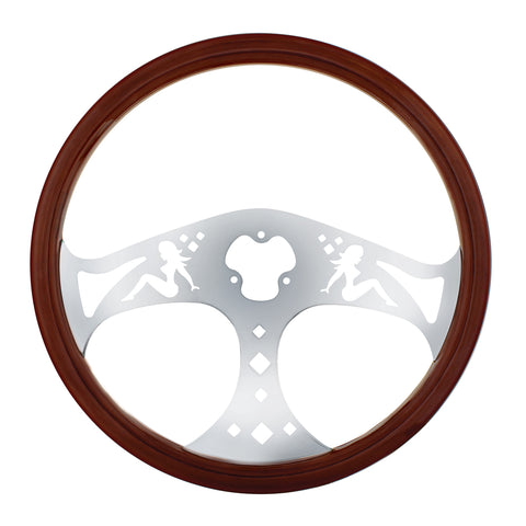 18" Chrome Lady Steering Wheel