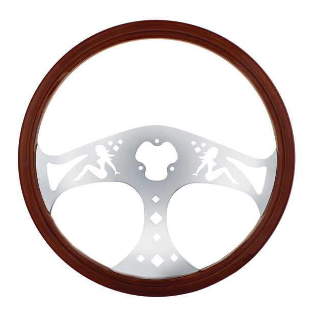 18" Chrome Lady Steering Wheel