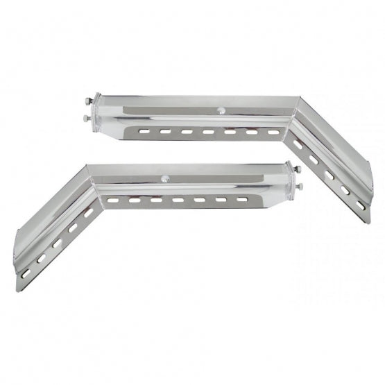 30" Chrome 45-Degree Angled Heavy Duty Mud Flap Hangers - 2" Bolt Pattern (Pair)