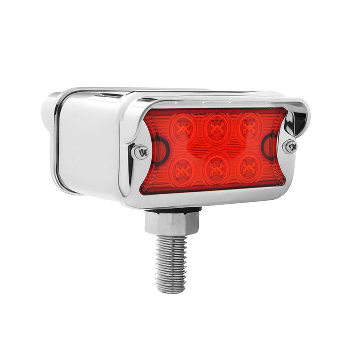 12 LED Dual Function Double Face Light W/Visor - T-Mount - Amber &amp; Red LED/Amber &amp; Red Lens