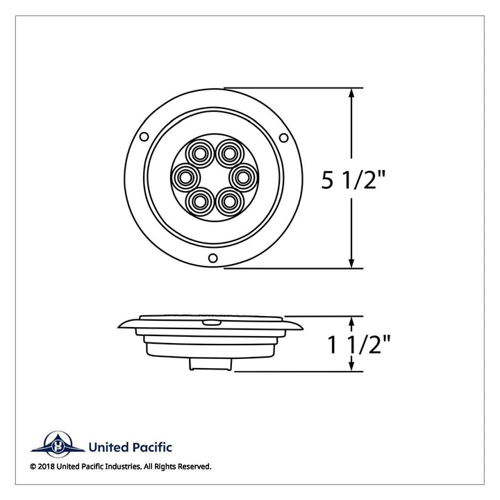 21 LED 4" Round Flange Mount GloLight (Stop, Turn &amp; Tail) - Red LED/Red Lens
