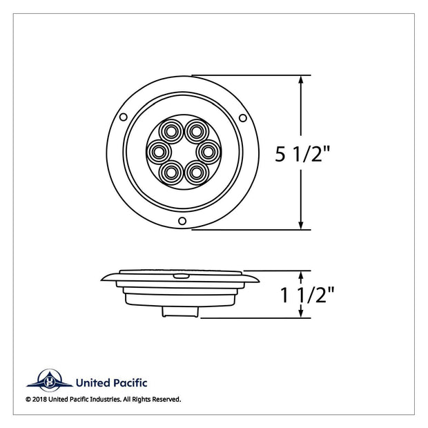 21 LED 4" Round Flange Mount GloLight (Stop, Turn & Tail) - Red LED/Red Lens
