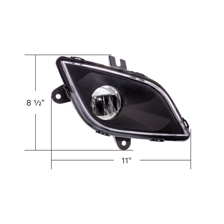 Black High Power LED Fog Light For 2018-2024 Freightliner Cascadia - Passenger