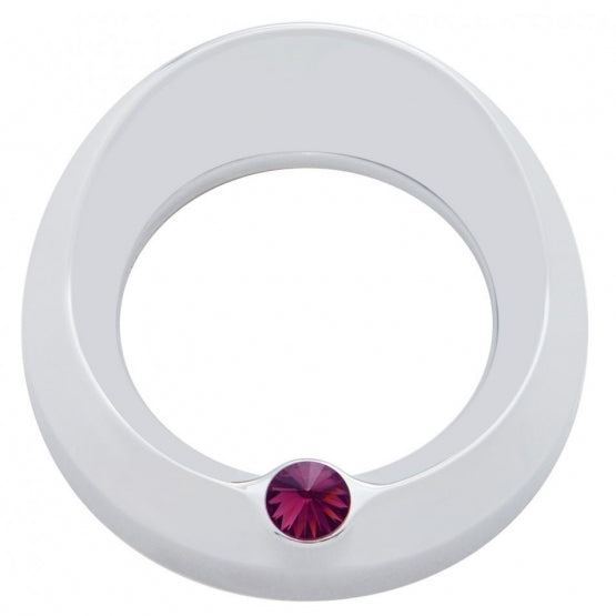 Signature Series Gauge Bezel With Visor &amp; Crystal For 3-3/4" DIA Speed/Tachometer Gauge - Purple Crystal
